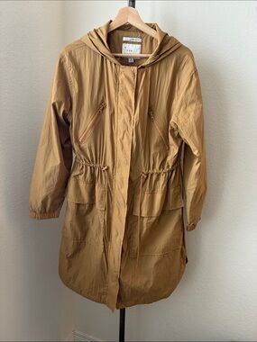 a new day Womens sz M Mustard Light Brown Jacket Water Resistant Zip